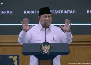 Prabowo menyebut Indonesia tidak kekurangan air, namun menghadapi tantangan kelebihan dan pengelolaan sumber daya alam. (Foto: Tangkapan layar Youtube Sekretariat Presiden)