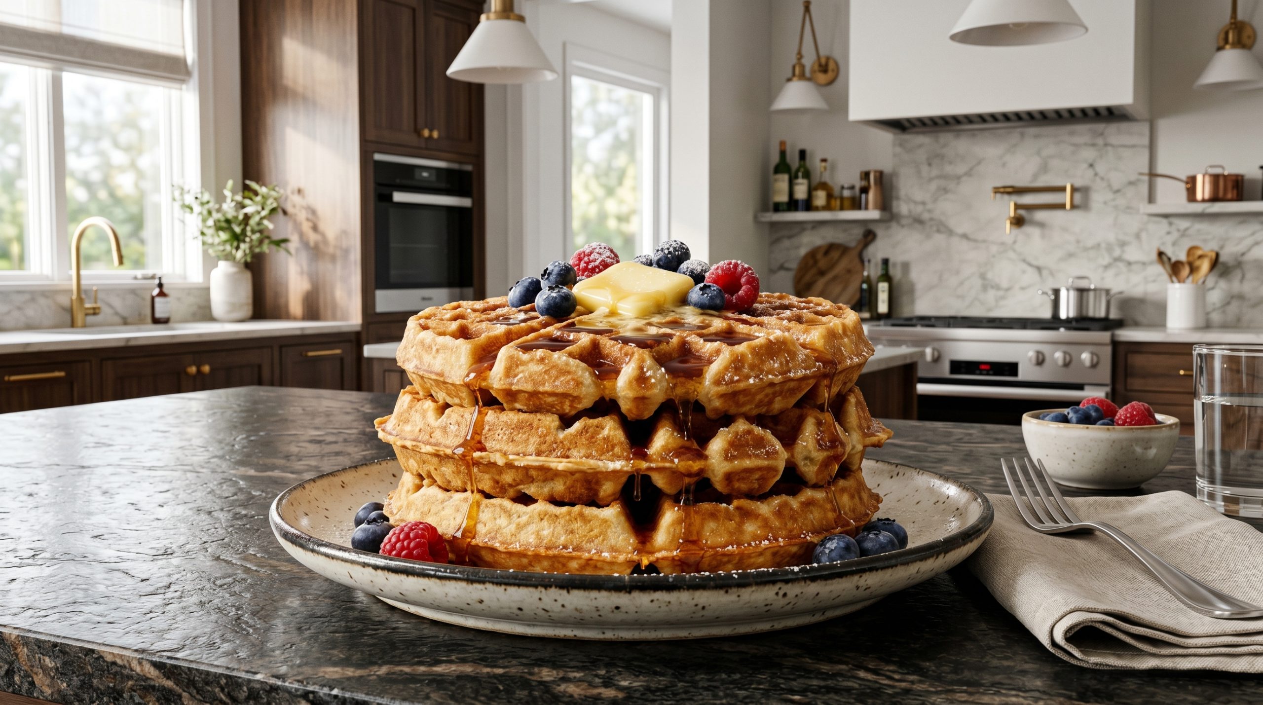 A_professional_high-end_editorial_food_202606171034 Resep waffle empuk dan renyah yang mudah dibuat di rumah. Cocok untuk sarapan maupun dessert dengan berbagai topping favorit keluarga.