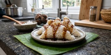Resep kue lupis tradisional yang kenyal, gurih, dan manis dengan saus gula merah legit. Mudah dibuat di rumah dengan bahan sederhana.