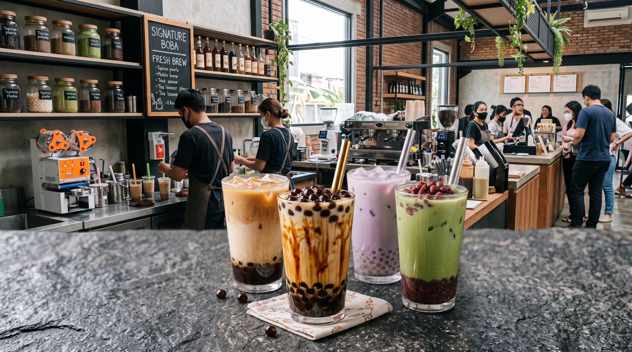 Boba_business_modern_editorial_2K_202607041400 Ingin membuka usaha minuman boba? Simak cara memulai usaha boba, estimasi modal, peluang keuntungan, hingga tips sukses agar bisnis cepat berkembang.