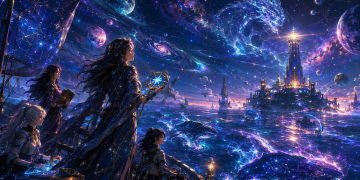 Lautan Cosmic Abadi mengisahkan perjalanan Elyssara di Mare Astra untuk menyalakan kembali Tujuh Mercusuar Langit sebelum cahaya terakhir padam.