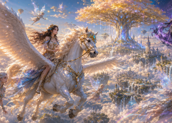 Legenda Kuda Terbang Mythical mengisahkan perjalanan Aerisya bersama Sylverion menyelamatkan Caeloria dan menghidupkan kembali Pohon Auralume.