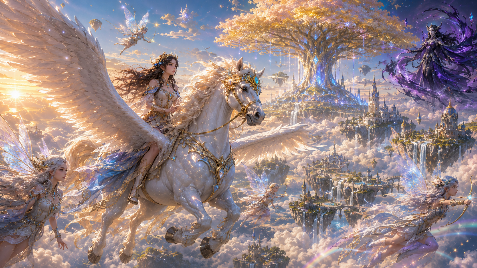 Pegassus and fairy Legenda Kuda Terbang Mythical mengisahkan perjalanan Aerisya bersama Sylverion menyelamatkan Caeloria dan menghidupkan kembali Pohon Auralume.