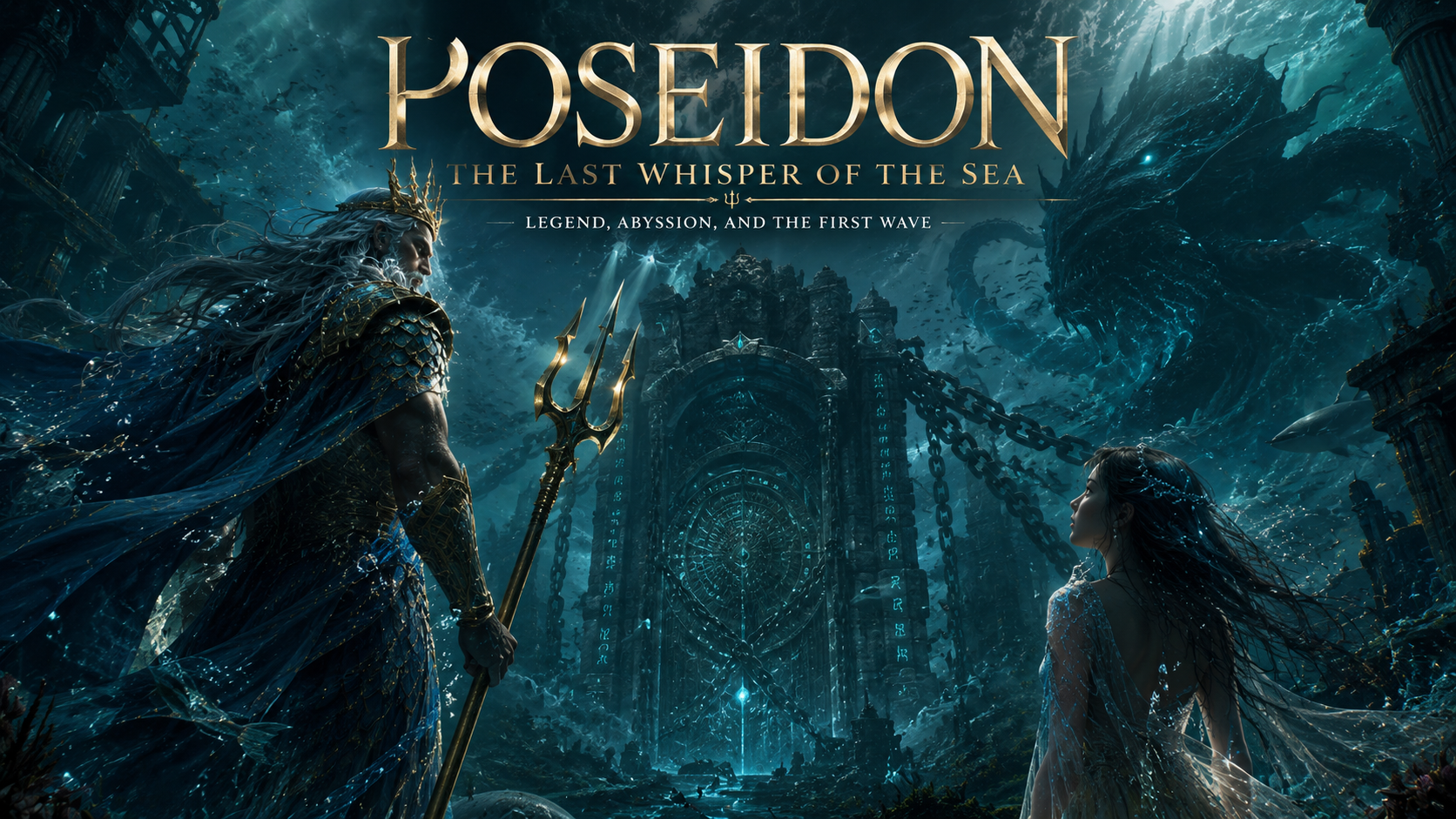 poseidon and the first wave Legenda Poseidon yang jarang diketahui mengungkap Abyssion, Gelombang Pertama, dan rahasia sang Dewa Laut yang menjaga penjara samudra purba.