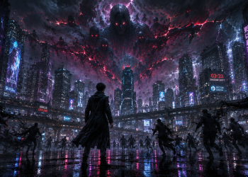 Bayangan Hitam di Kota Cyberpunk Part II mengungkap misteri Umbra Nexus, bisikan bayangan pukul 03.33, dan rahasia Veyrion Prime.