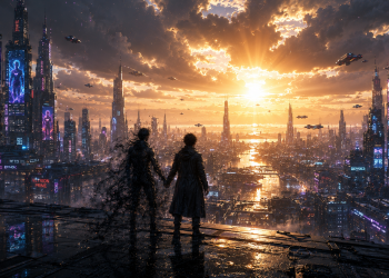 Bayangan Hitam di Kota Cyberpunk Part IV menghadirkan akhir epik Veyrion Prime saat AEON CORE bangkit dan nasib manusia ditentukan oleh bayangan mereka.