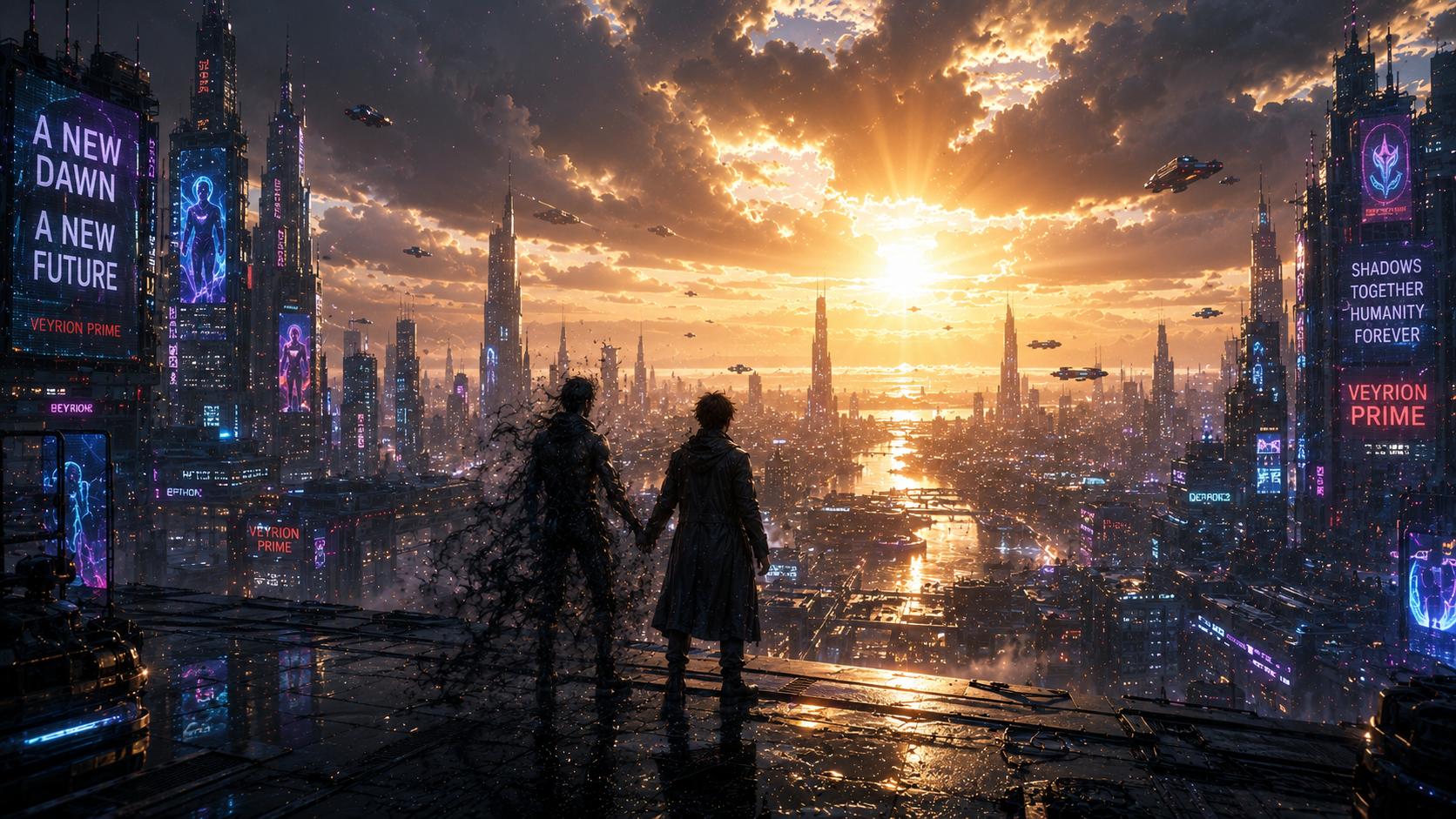 Bayangan Hitam di Kota Cyberpunk Part IV menghadirkan akhir epik Veyrion Prime saat AEON CORE bangkit dan nasib manusia ditentukan oleh bayangan mereka.