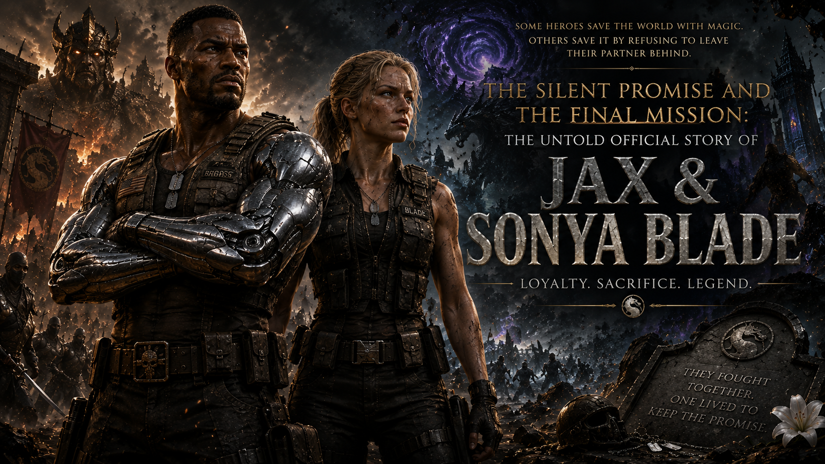 Discover the untold official story of Jax and Sonya Blade, the mission that changed their lives forever, and the sacrifice that defined Earthrealm's greatest soldiers.
