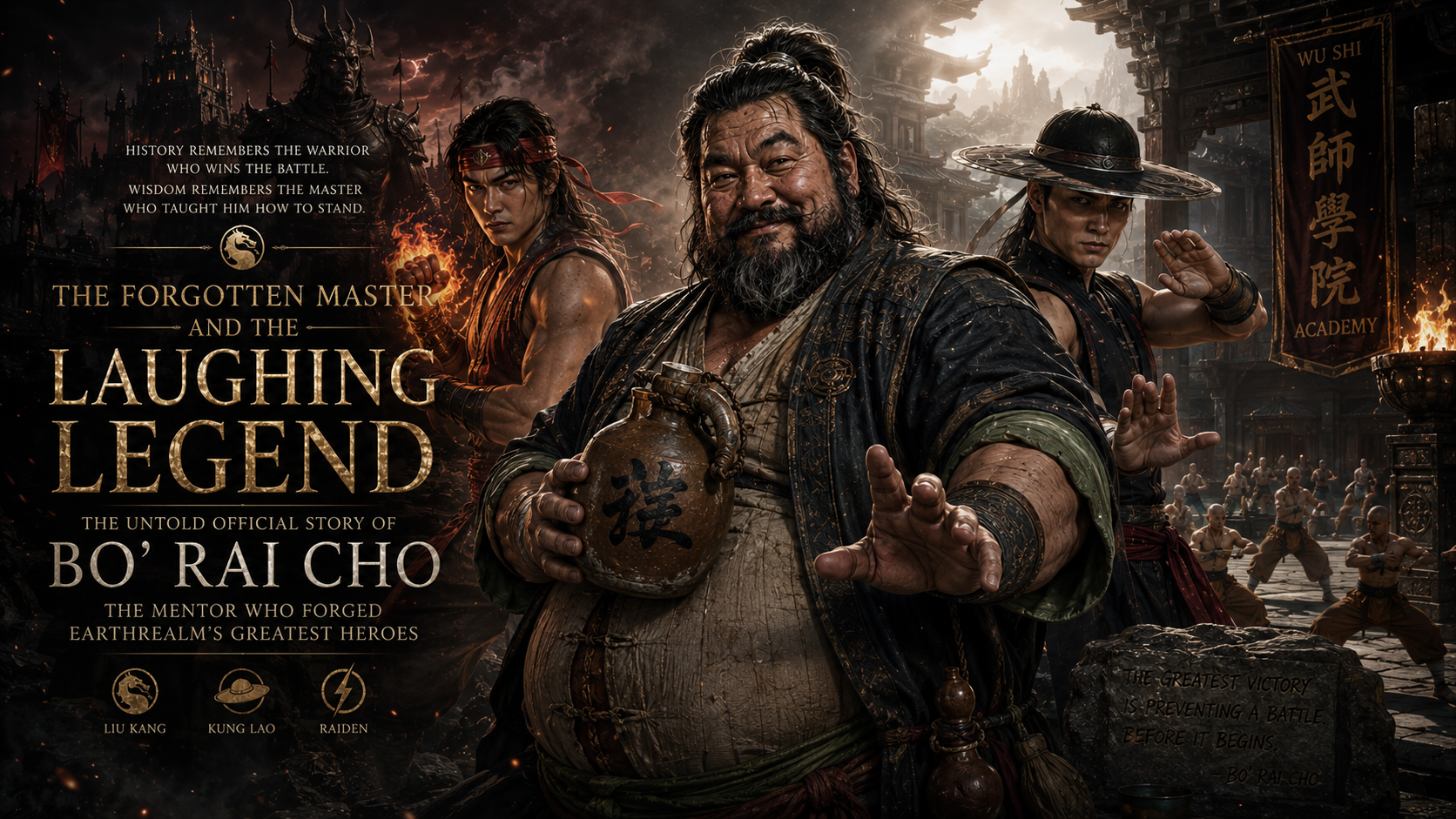 Discover the untold official story of Bo' Rai Cho, the legendary Mortal Kombat master who trained Liu Kang, Kung Lao, and Earthrealm's greatest champions.