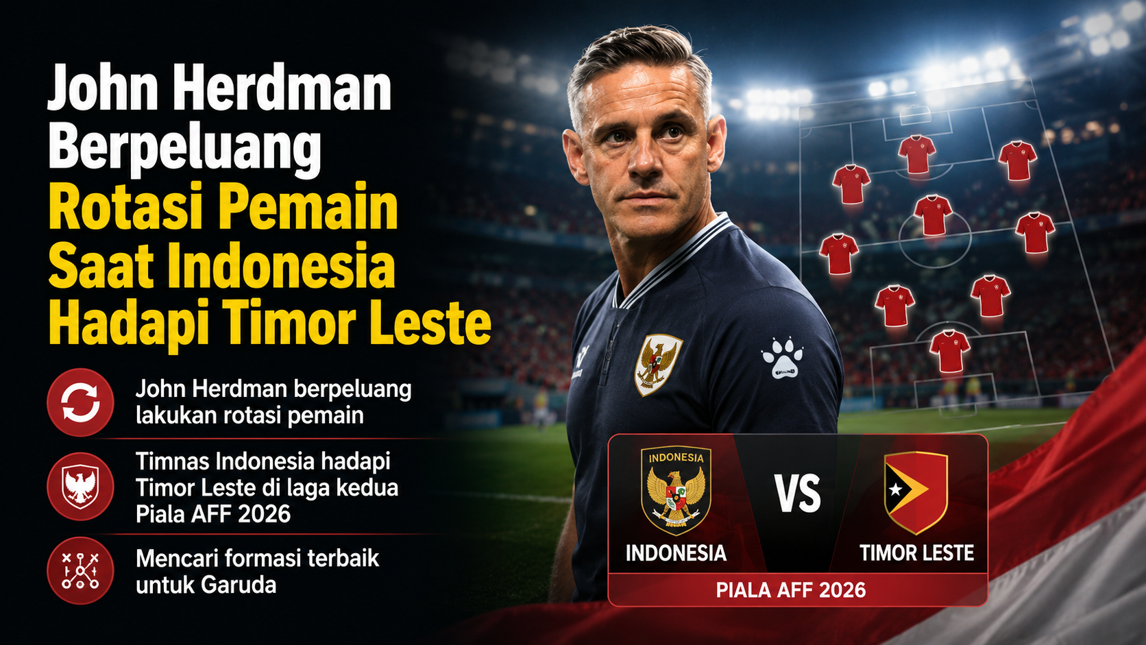 John Herdman Berpeluang Rotasi Pemain Saat Indonesia Hadapi Timor Leste