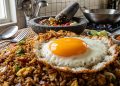 Resep nasi goreng kampung simpel dengan bumbu ulek khas tek-tek yang gurih, wangi, dan mudah dibuat. Cocok untuk menu sarapan praktis keluarga.