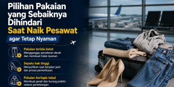 Kenali pakaian yang sebaiknya tidak digunakan saat naik pesawat agar perjalanan lebih nyaman, aman, dan tetap praktis selama penerbangan.