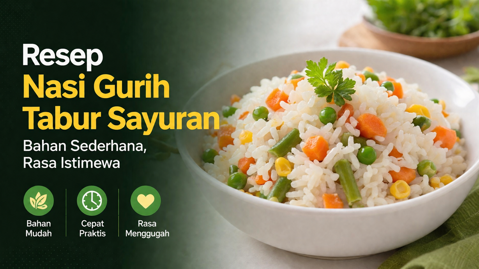 Resep Nasi Gurih Tabur Sayuran dengan Bahan Sederhana dan Rasa Istimewa