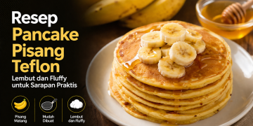 Resep pancake pisang teflon yang lembut, fluffy, dan mudah dibuat. Cocok untuk menu sarapan atau camilan keluarga dengan bahan sederhana.