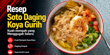 Resep soto daging koya dengan kuah kaya rempah, daging empuk, dan taburan koya gurih. Simak bahan lengkap serta cara membuatnya di rumah.