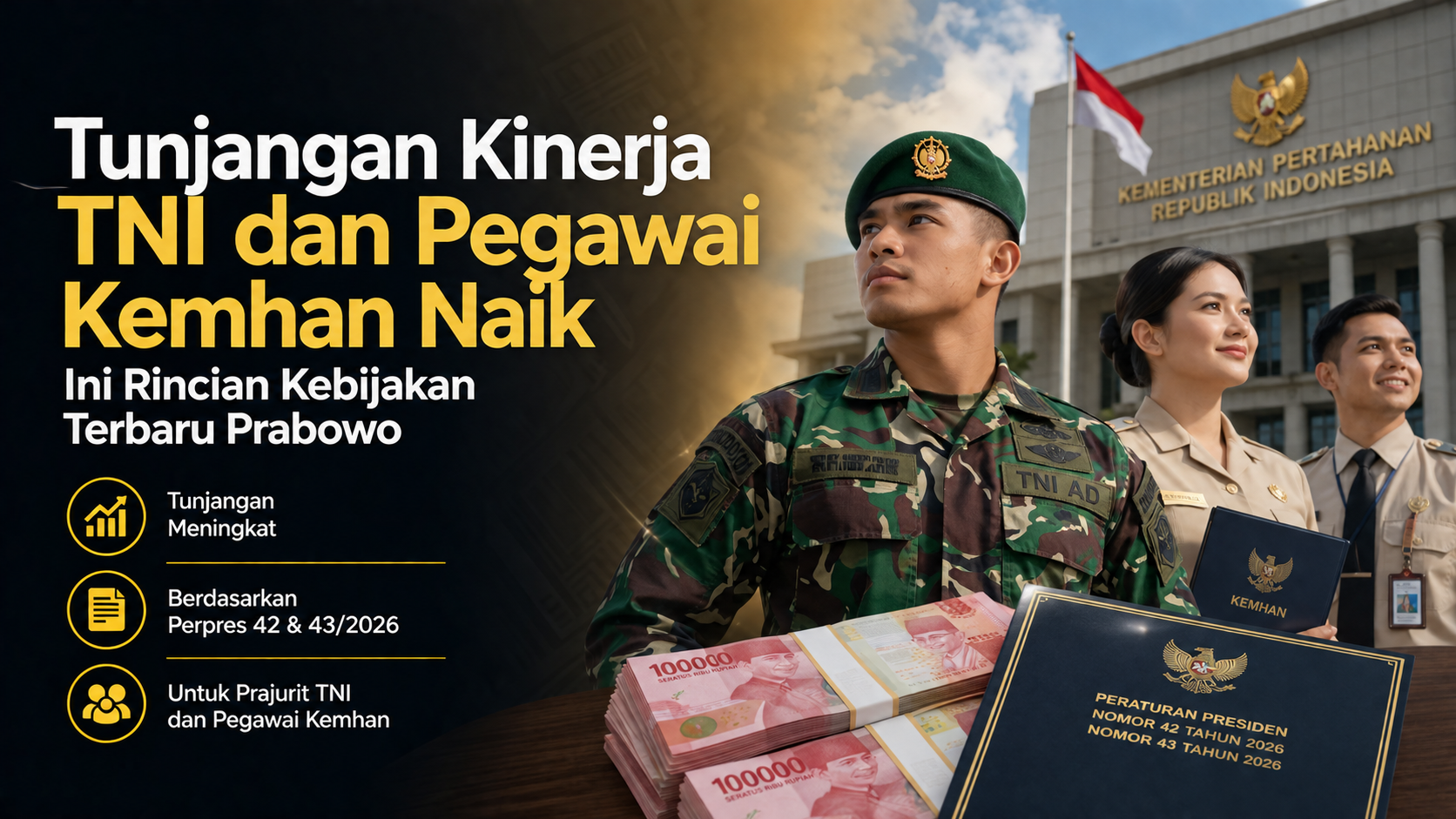Tunjangan Kinerja TNI dan Pegawai Kemhan Naik, Ini Rincian Kebijakan Terbaru Prabowo