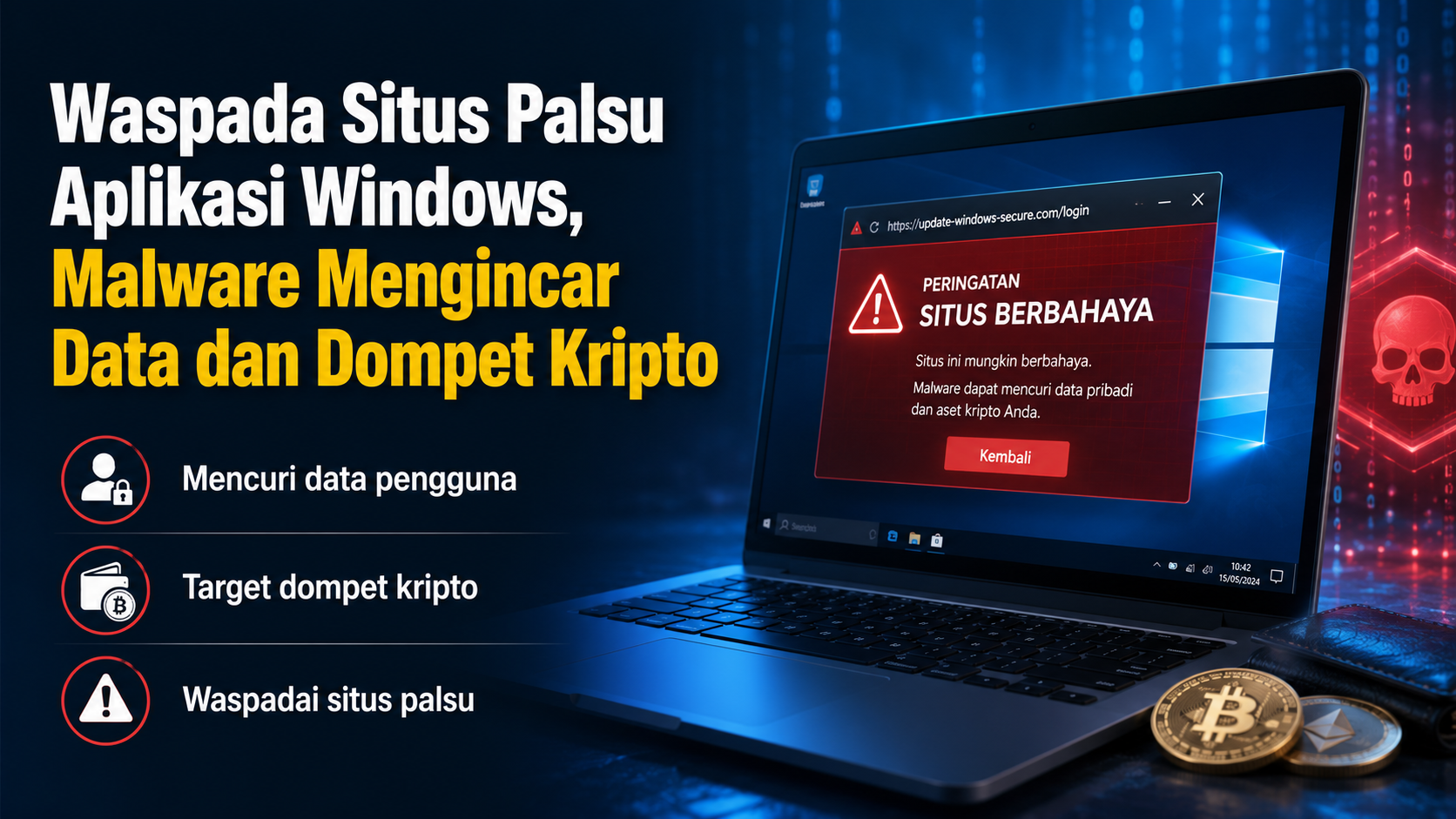 Waspada Situs Palsu Aplikasi Windows, Malware Mengincar Data dan Dompet Kripto