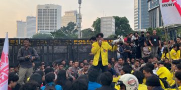 BEM UI menggelar aksi #MerebutKemerdekaan di Bundaran HI, Jakarta, hari ini dengan membawa delapan tuntutan terkait ekonomi, pemerintahan dan demokrasi.