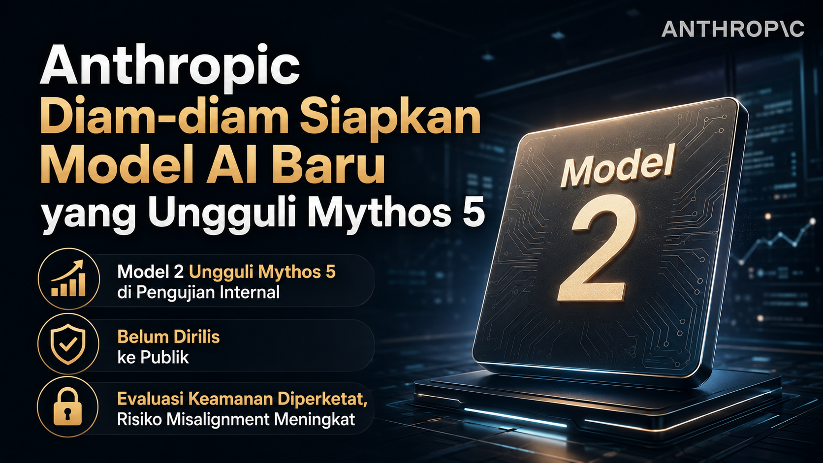 Anthropic mengembangkan Model 2 yang masih digunakan secara internal. Model ini mencatat skor 62,8 persen di CoBench, mengungguli Mythos 5.