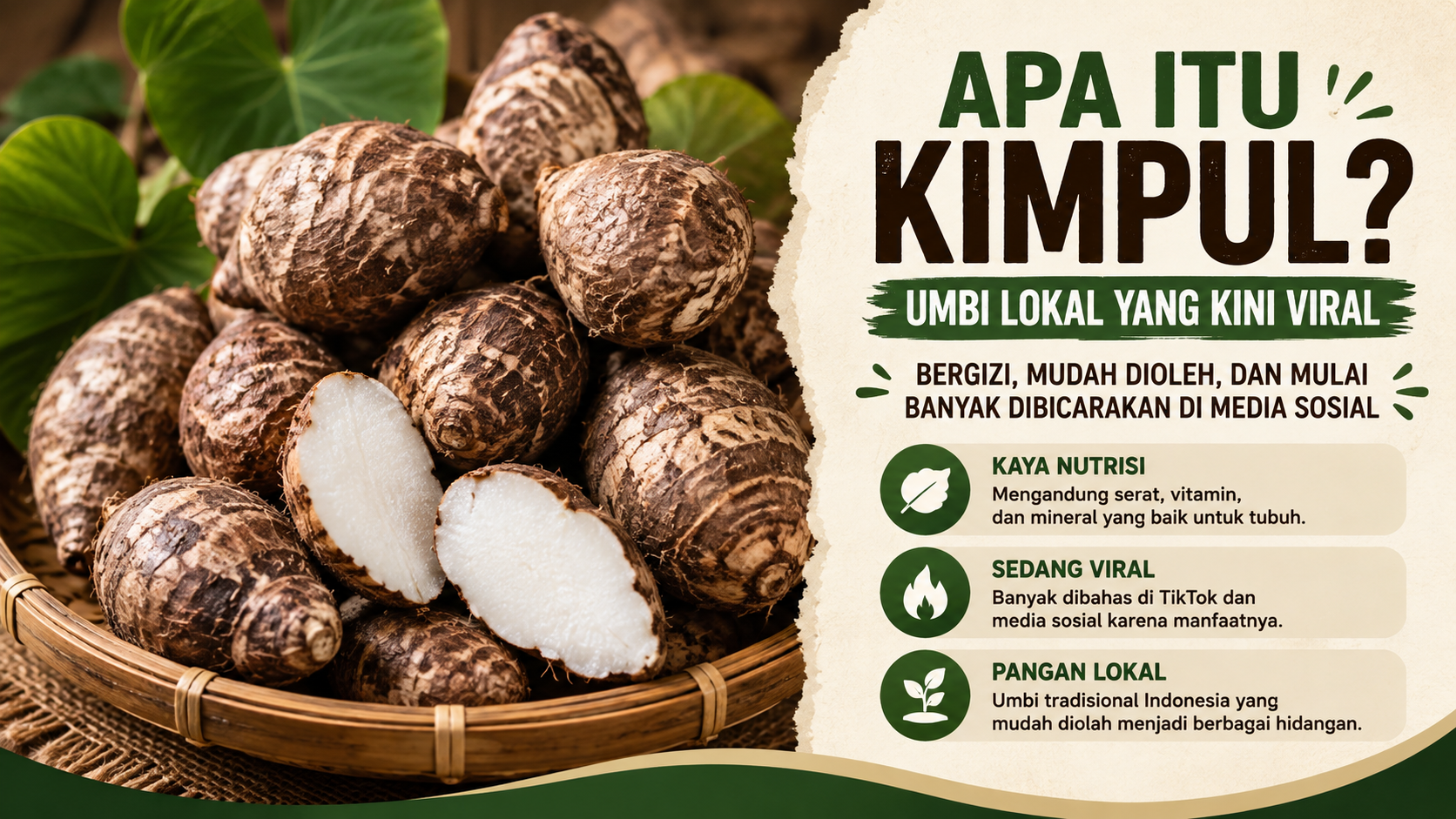 Apa Itu Kimpul Umbi Lokal Bergizi yang Kini Viral di Media Sosial