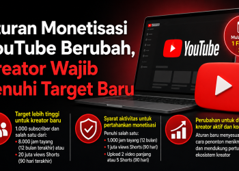YouTube akan memperketat syarat monetisasi mulai 2027. Kreator wajib memenuhi target jam tayang atau views Shorts yang lebih tinggi untuk YPP.