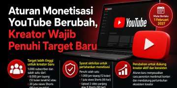 YouTube akan memperketat syarat monetisasi mulai 2027. Kreator wajib memenuhi target jam tayang atau views Shorts yang lebih tinggi untuk YPP.