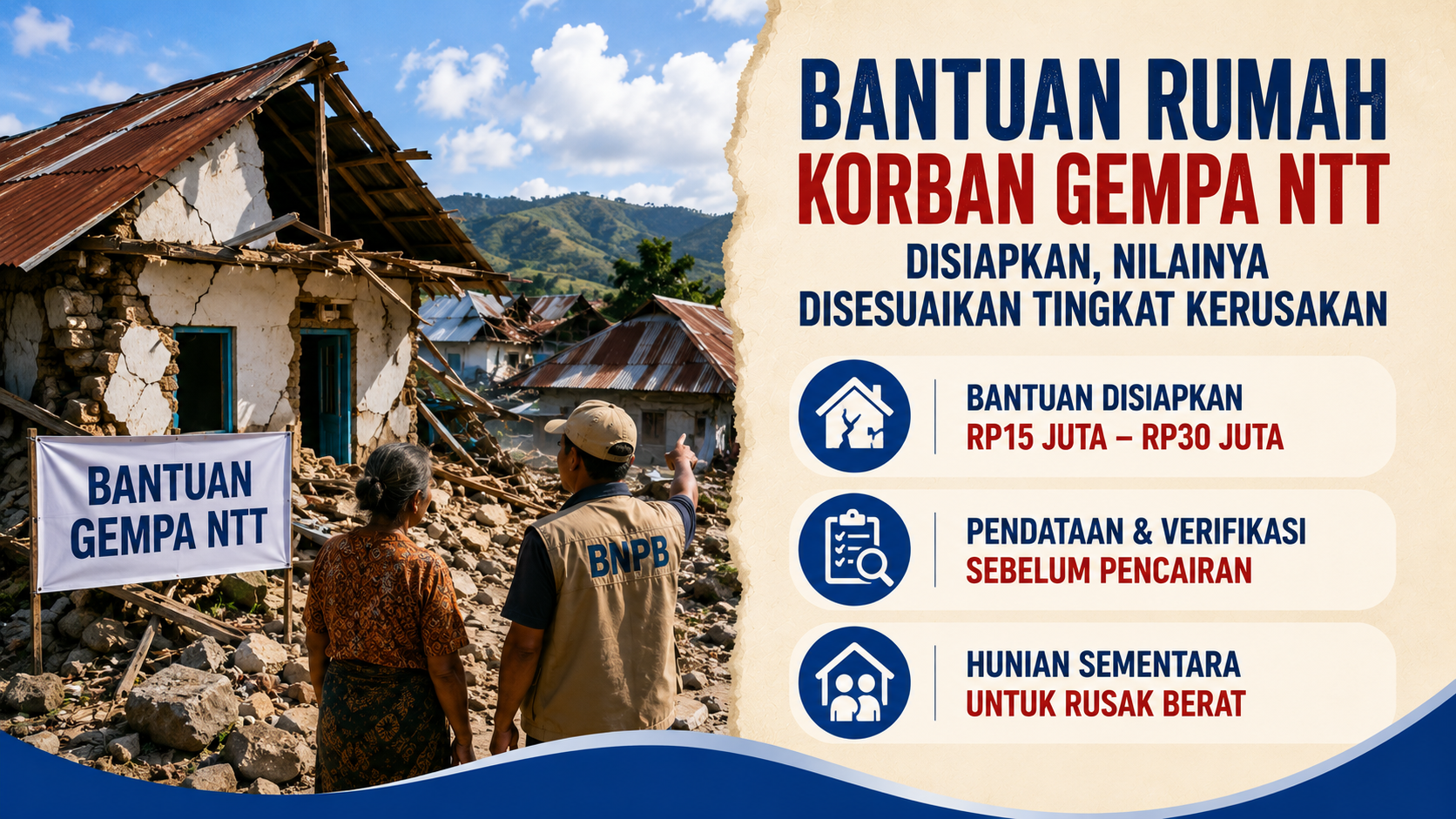 Bantuan Rumah Korban Gempa NTT Disiapkan, Nilainya Disesuaikan Tingkat Kerusakan