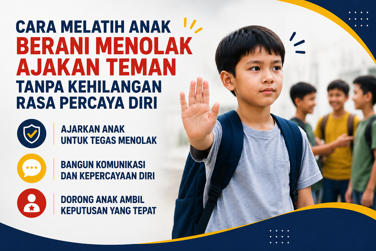 Cara Melatih Anak Berani Menolak Ajakan Teman Tanpa Kehilangan Rasa Percaya Diri