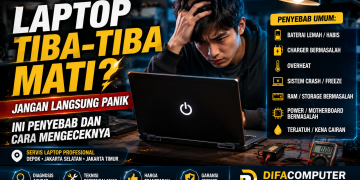 Laptop tiba-tiba mati? Kenali penyebab laptop mati mendadak, mulai dari baterai, charger, overheat, hingga masalah hardware dan cara mengatasinya.