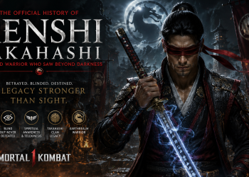 Discover the official history of Kenshi Takahashi in Mortal Kombat, from his search for Sento to becoming Earthrealm's legendary blind swordsman.