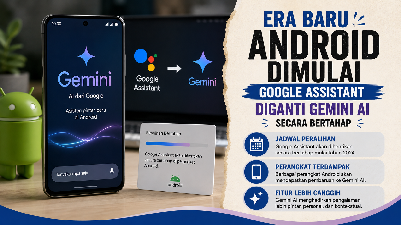 Era Baru Android Dimulai, Google Assistant Diganti Gemini AI Secara Bertahap