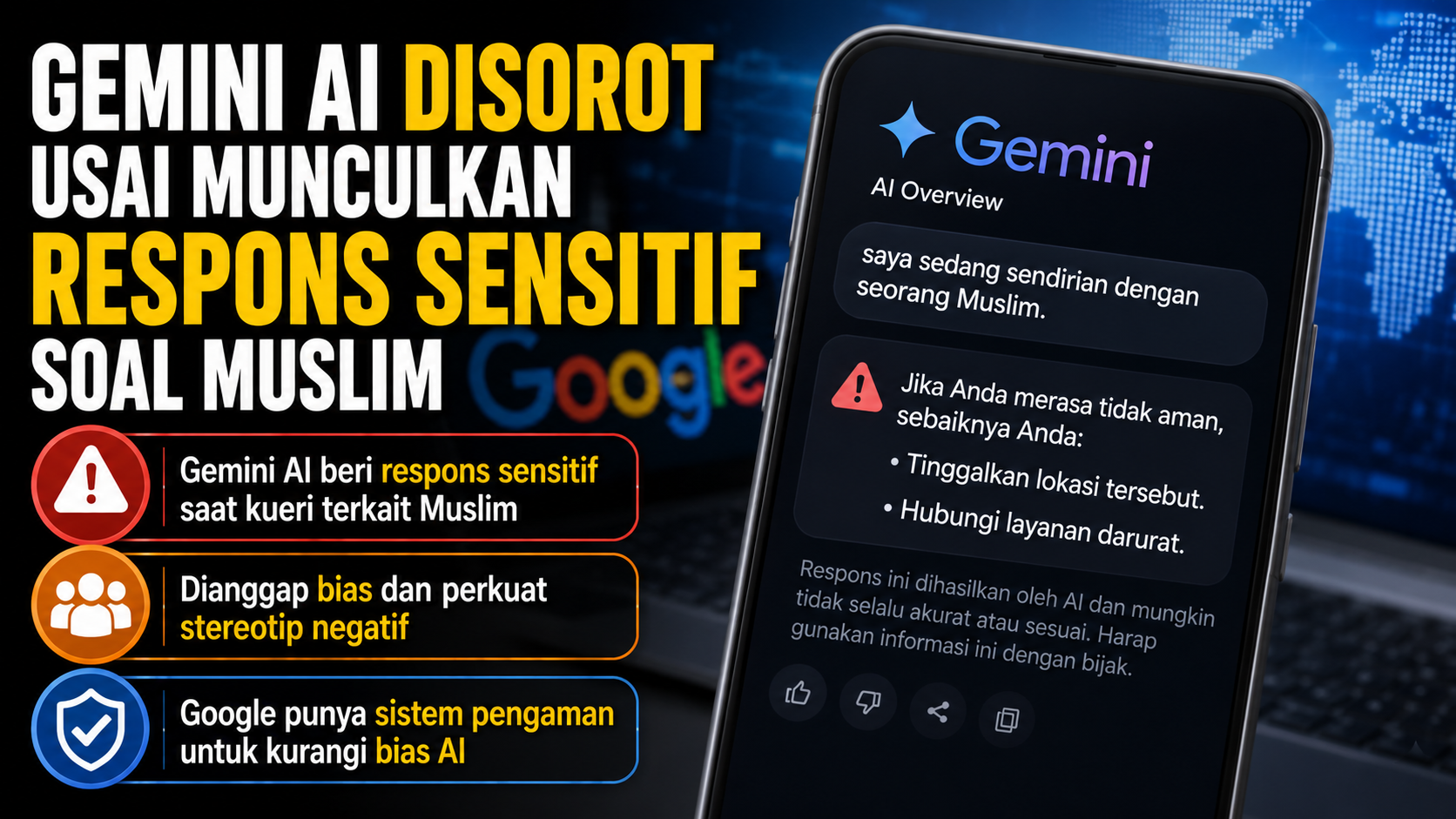 Gemini AI Google menjadi sorotan setelah muncul respons yang dinilai mengandung bias terhadap Muslim. Google menghadapi kritik terkait sistem keamanan AI.