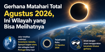 Gerhana Matahari total 12 Agustus 2026 menjadi fenomena langka di Eropa. Simak wilayah totalitas dan daerah yang hanya mengalami gerhana parsial.