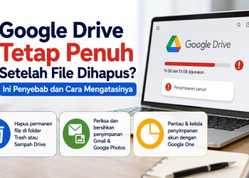 Google Drive tetap penuh meski file sudah dihapus? Kenali penyebabnya dan simak cara mengosongkan penyimpanan dari Trash, Gmail, dan Google Photos.