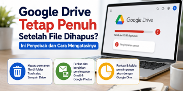 Google Drive tetap penuh meski file sudah dihapus? Kenali penyebabnya dan simak cara mengosongkan penyimpanan dari Trash, Gmail, dan Google Photos.