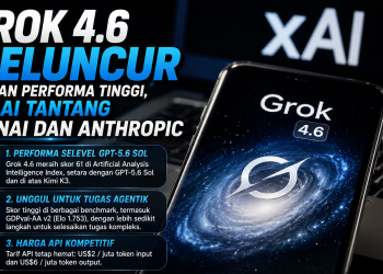 Grok 4.6 resmi dirilis dengan skor benchmark tinggi dan harga API kompetitif. AI Elon Musk mulai mendekati model unggulan OpenAI dan Anthropic.