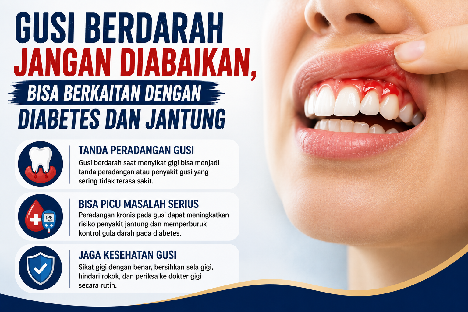 Gusi Berdarah Jangan Diabaikan, Bisa Berkaitan dengan Diabetes dan Jantung
