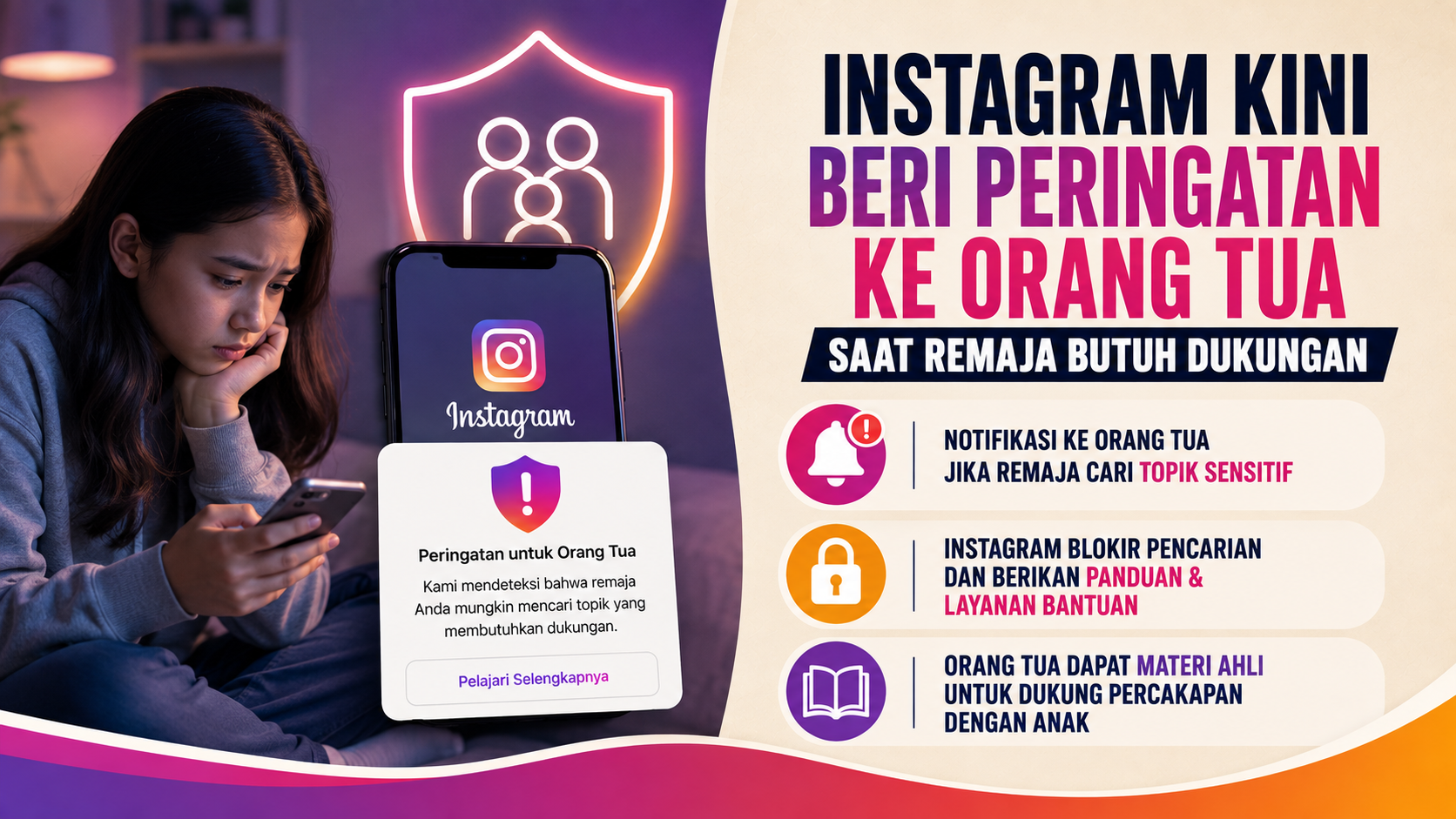 Instagram Kini Beri Peringatan ke Orang Tua Saat Remaja Butuh Dukungan
