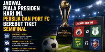 Jadwal Piala Presiden 2026 hari ini mempertemukan Persija vs PSMS dan Persebaya vs Port FC. Simak peluang lolos ke semifinal Grup B.