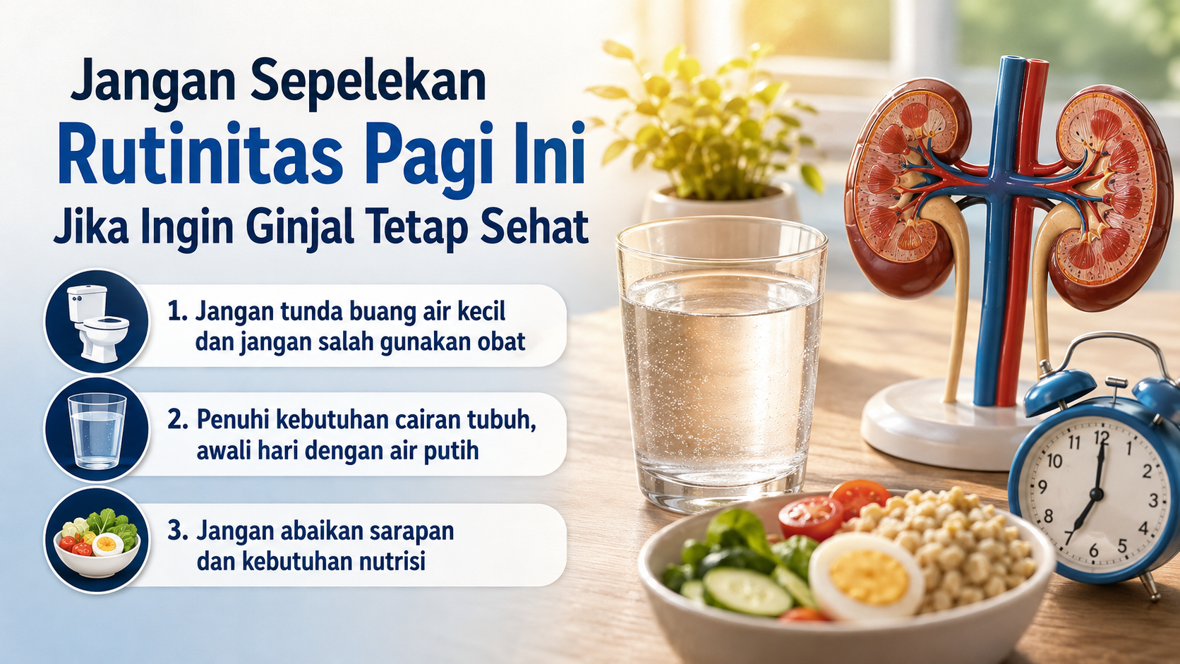 Sejumlah kebiasaan pagi ternyata dapat membebani fungsi ginjal. Kenali rutinitas yang sebaiknya dihindari agar kesehatan ginjal tetap terjaga.