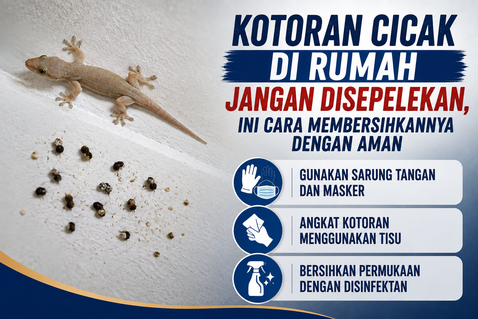 Kotoran Cicak di Rumah Jangan Disepelekan, Ini Cara Membersihkannya dengan Aman