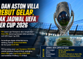 Jadwal UEFA Super Cup 2026 mempertemukan PSG vs Aston Villa di Red Bull Arena, Salzburg. Simak waktu pertandingan dan aturan jika laga berakhir imbang.