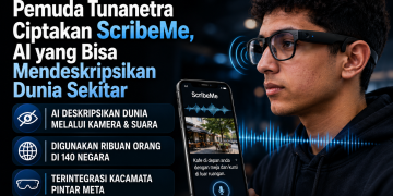 Mark Morad, pemuda tunanetra asal Mesir, menciptakan ScribeMe. AI ini menggunakan kamera dan suara untuk membantu pengguna memahami dunia sekitar.