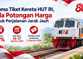 KAI menghadirkan promo tiket kereta jarak jauh untuk HUT RI. Simak besaran diskon, periode pembelian, jadwal perjalanan dan cara pesan tiket.