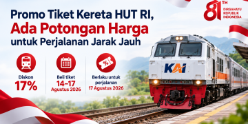 KAI menghadirkan promo tiket kereta jarak jauh untuk HUT RI. Simak besaran diskon, periode pembelian, jadwal perjalanan dan cara pesan tiket.
