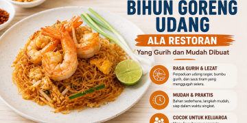 Simak resep bihun goreng udang ala restoran dengan bumbu gurih, saus tiram, dan minyak wijen. Mudah dibuat untuk menu makan keluarga.