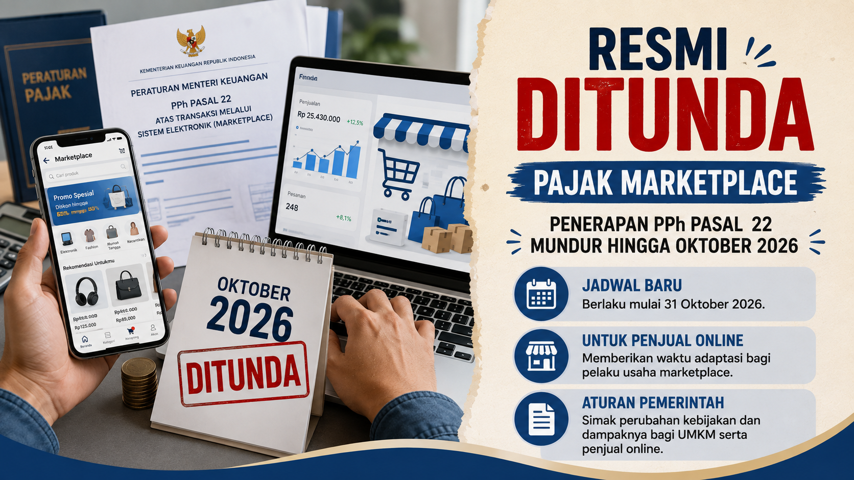Resmi Ditunda, Penerapan Pajak Marketplace Mundur hingga Oktober 2026