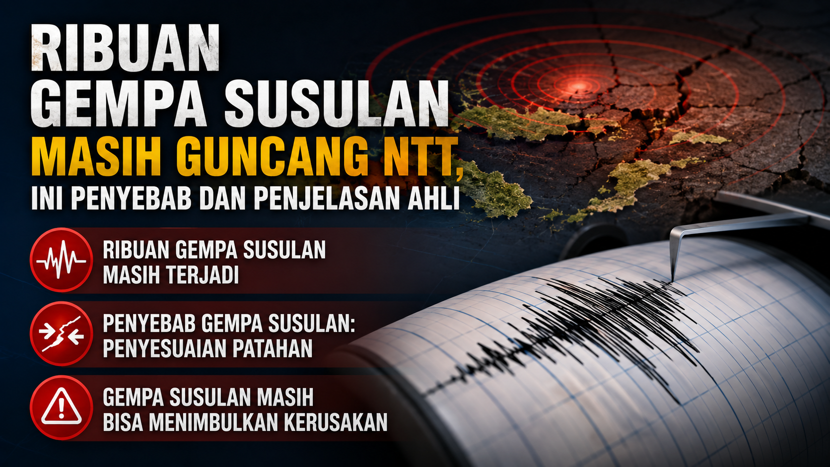 Ribuan Gempa Susulan Masih Guncang NTT, Ini Penyebab dan Penjelasan Ahli