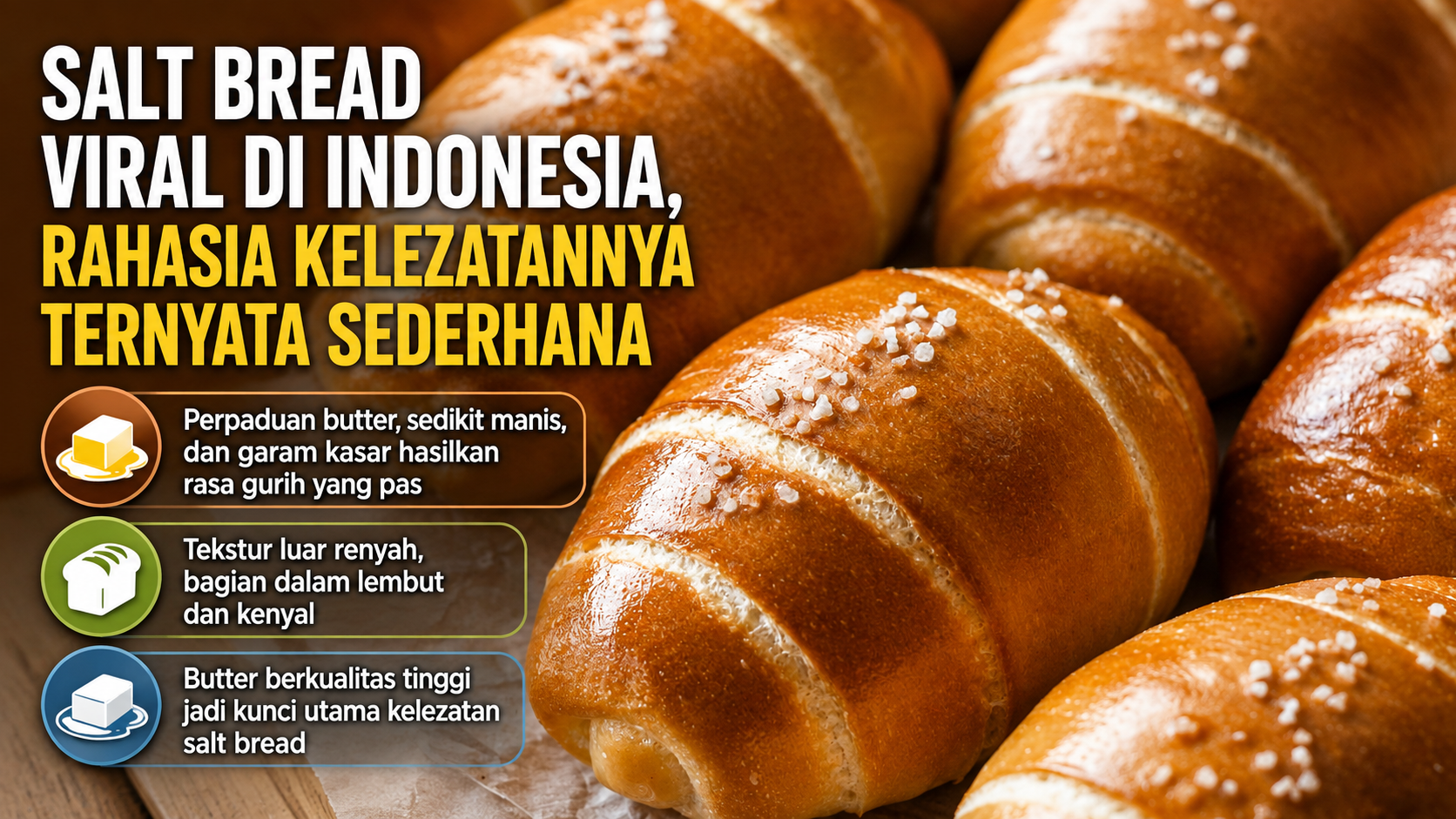 Salt Bread Viral di Indonesia, Rahasia Kelezatannya Ternyata Sederhana