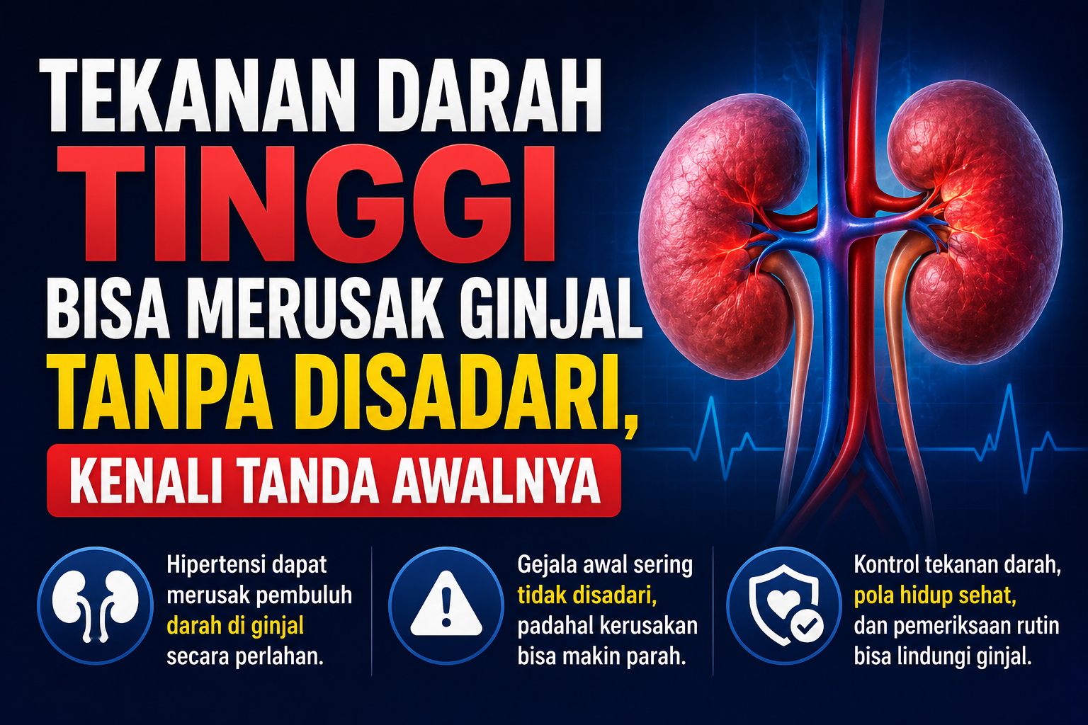 Tekanan Darah Tinggi Bisa Merusak Ginjal Tanpa Disadari, Kenali Tanda Awalnya